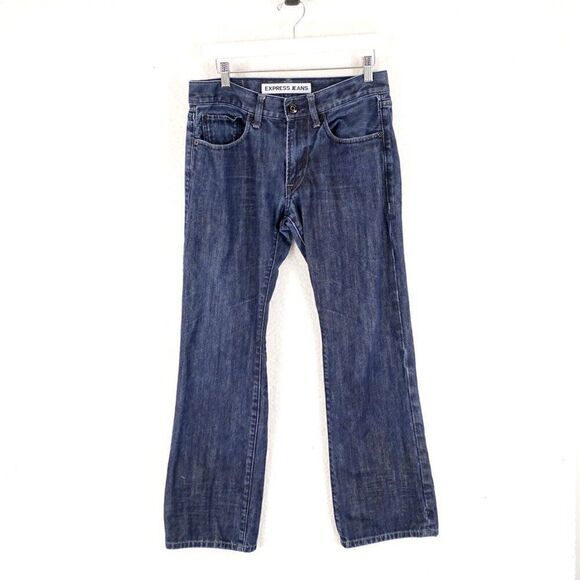 Express Rocco Slim Fit Bootcut Blue Denim Low Rise Jeans 31/29‎ Tagged 30/30 - Picture 3 of 13